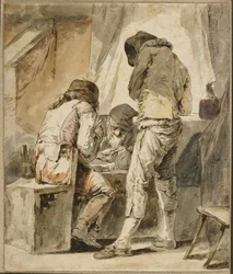 Trudny ruch, c. 1781 (długopis i czarny tusz, szary i brązowy wash, und wc na papierze)